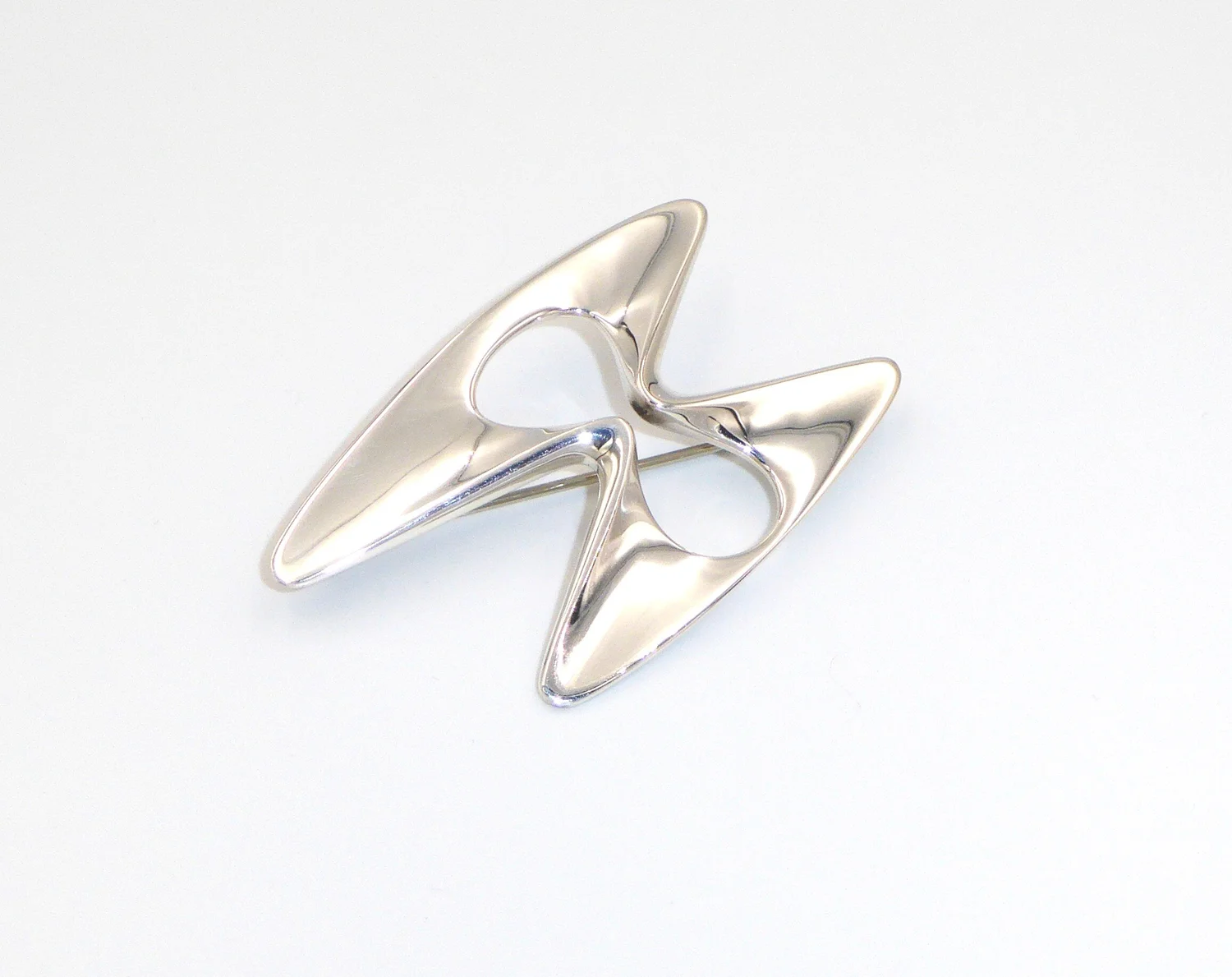 Modernist silver brooch by Georg Jensen, 1972, designed by Henning